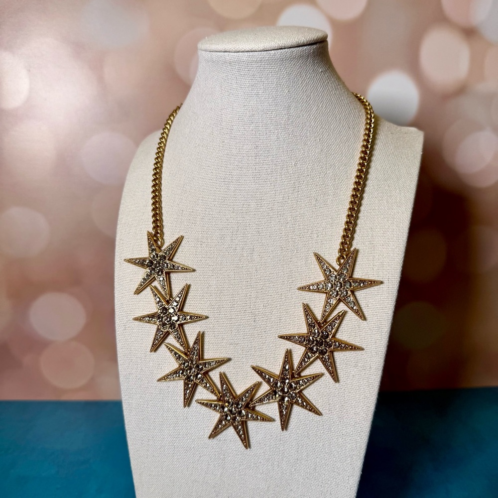 J Crew Starlight Statement Necklace - gold tone - rare